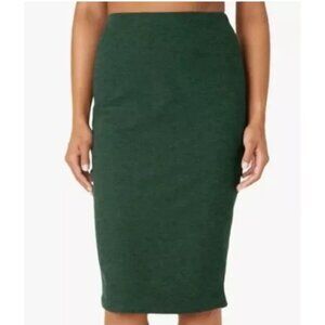 NEW Size S Beyond Yoga Space dye High Rise On The Town Midi Skirt Forest Green